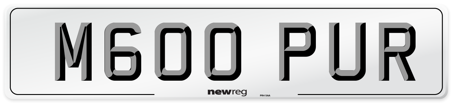 M600 PUR Number Plate from New Reg